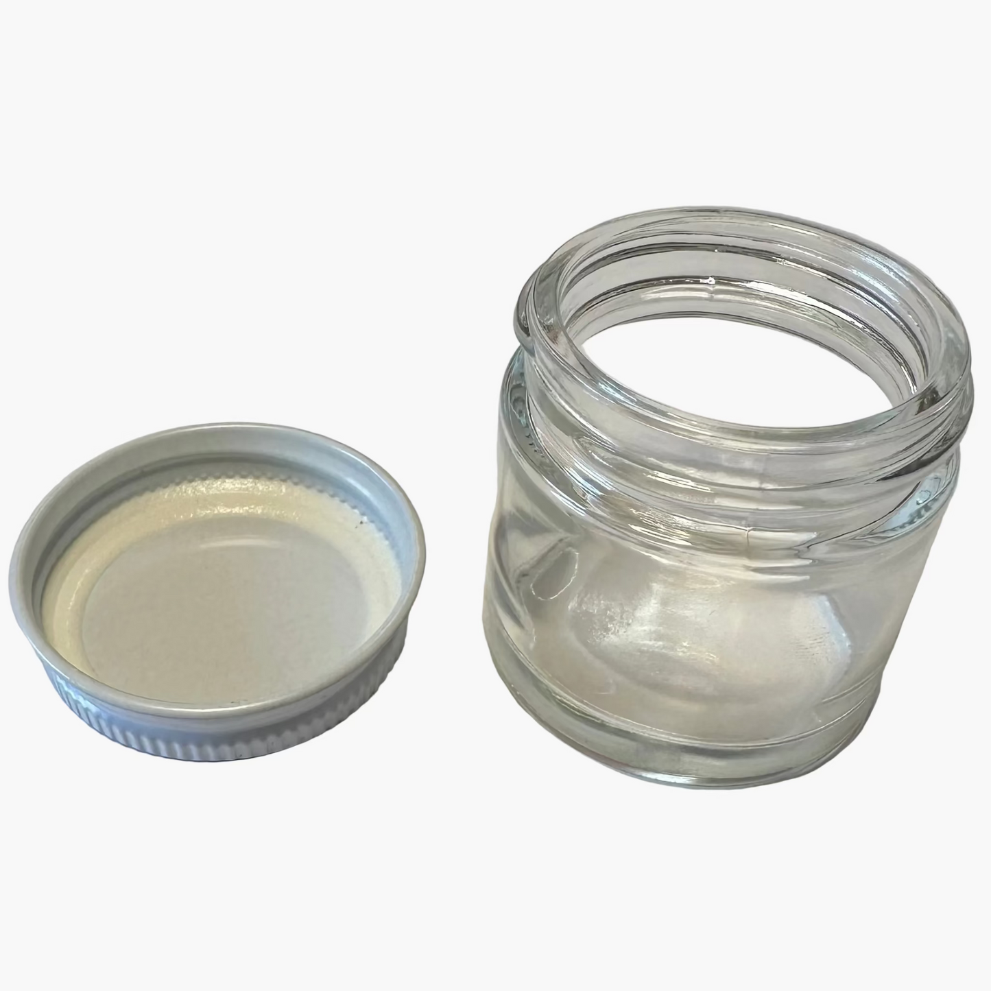 1oz Glass Jar - White Metal Lid