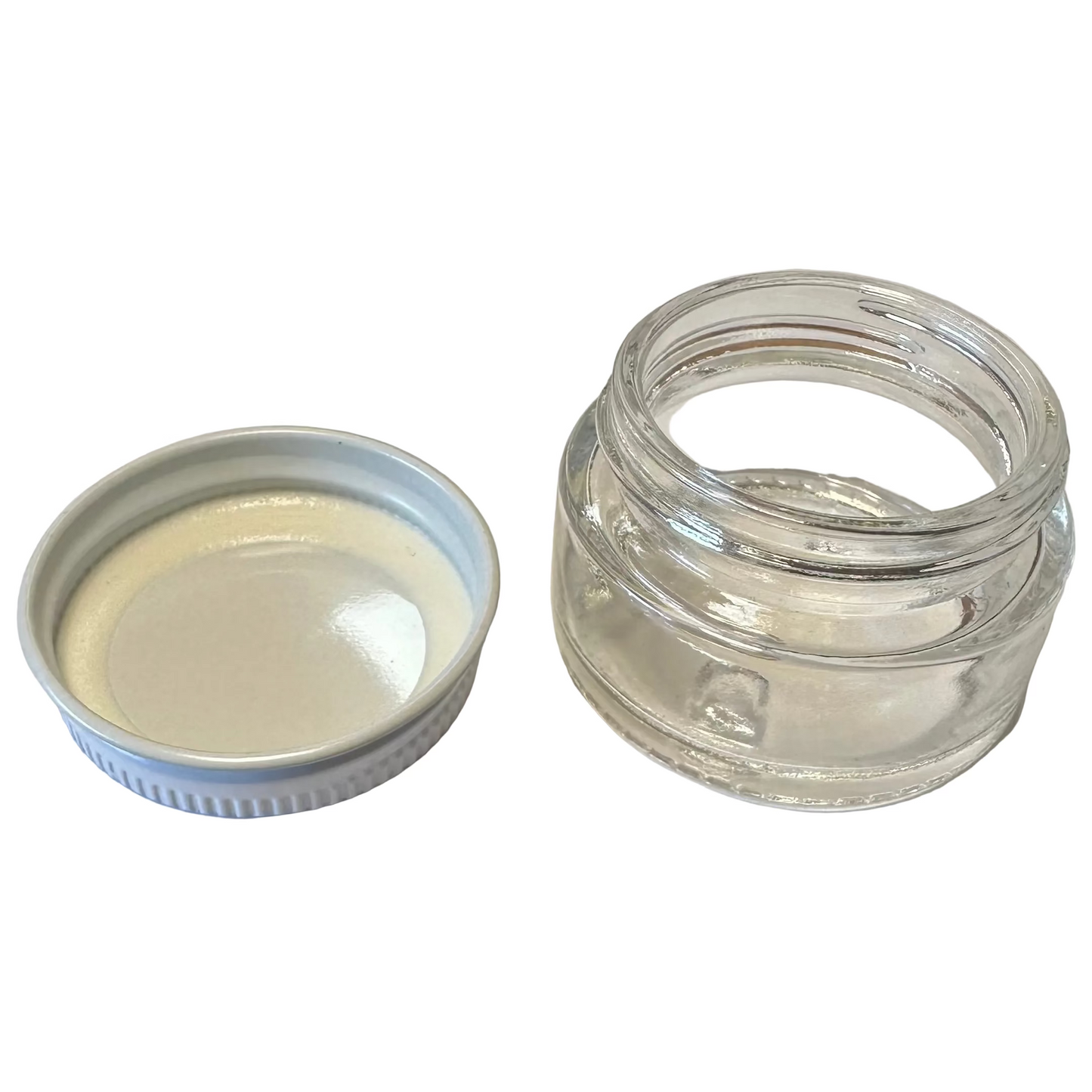 1/2oz Glass Jar - White Metal Lids