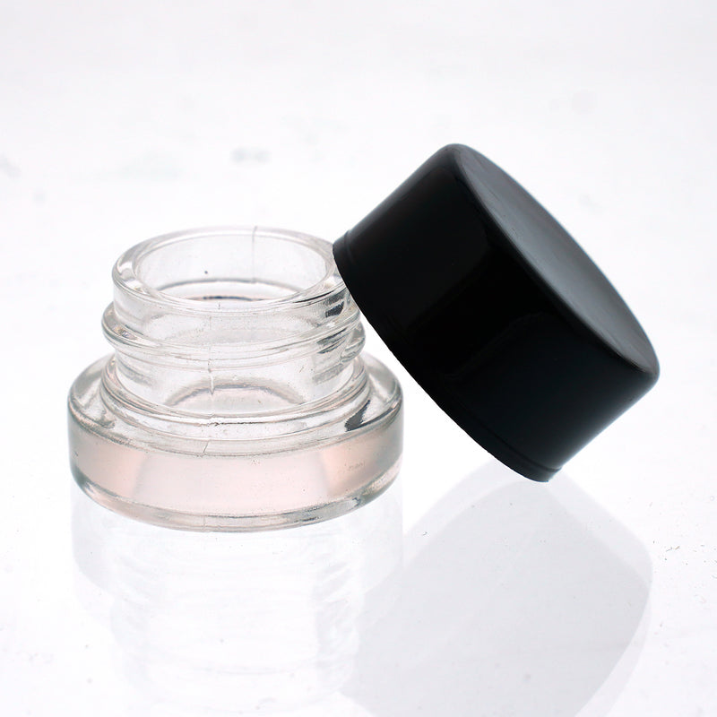 5 ml Clear Glass Jars with Black Lids - Childproof - CORONA CASH AND CARRY