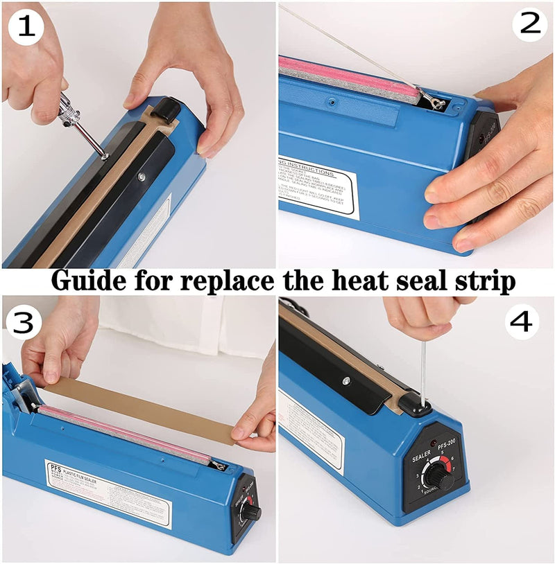 Impulse Heat Sealer - Poly Bag Heat Sealer Sealing Machine - Heat Seal Closer for Plastic Bags PE PP Bags with Extra Repair Kit (12 inch) - CORONA CASH AND CARRY