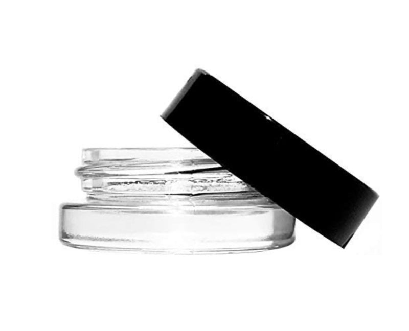 7ml Glass Jars with Black Lids - CORONA CASH AND CARRY