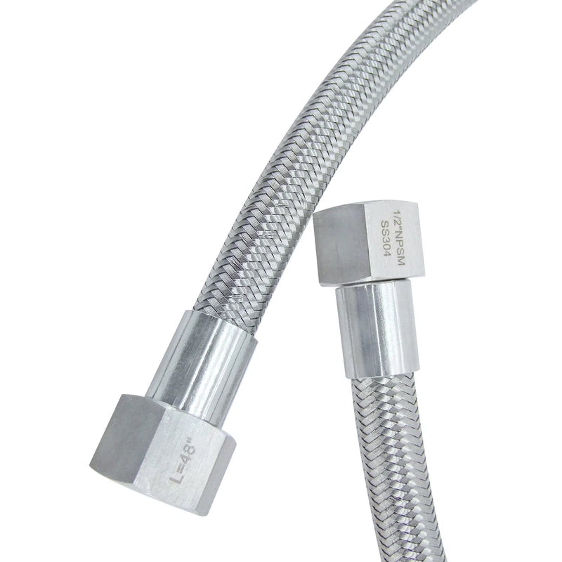 3/8" Female NPT Stainless Braided Hoses, w/ PTFE Liner, - 300PSI various sizes - CORONA CASH AND CARRY