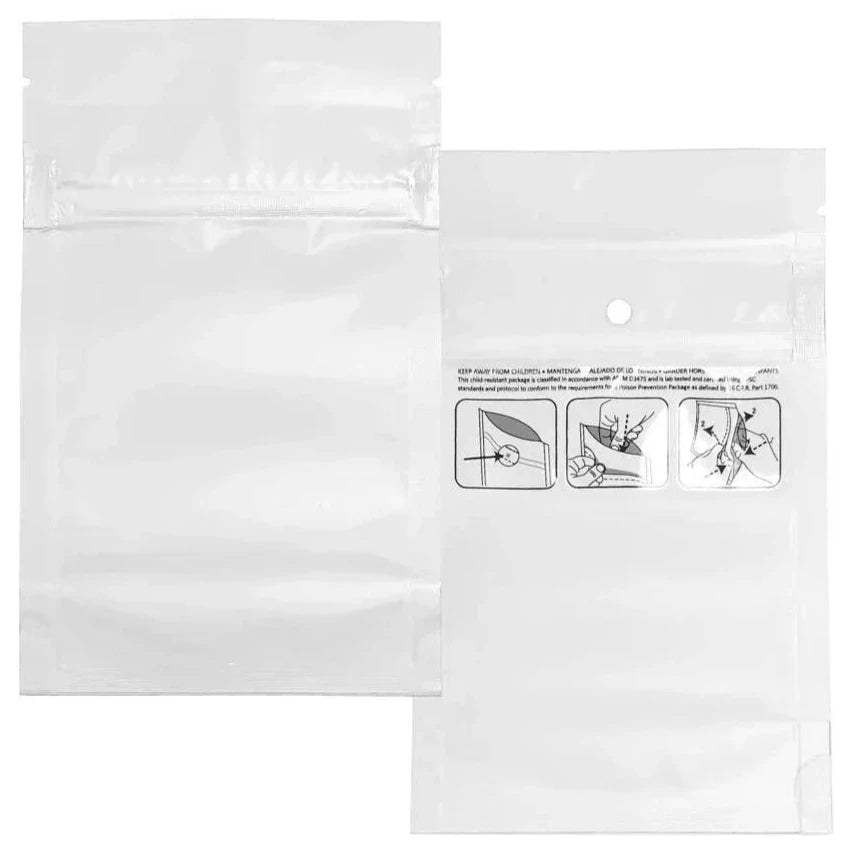 1/8oz CR White/White - Mylar Bags - CORONA CASH AND CARRY