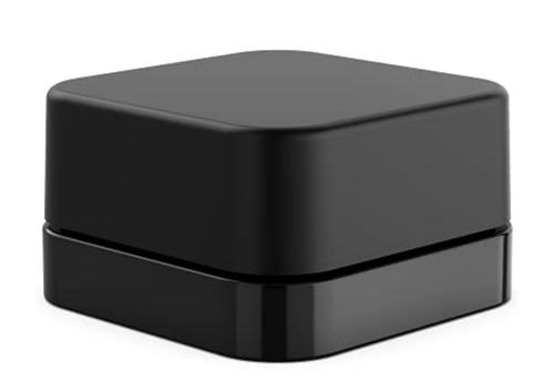 5mL CR Square Black Glass - Black Plastic Lid