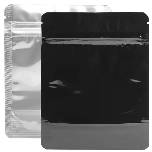 1/8oz Round Black/Clear - Mylar Bags