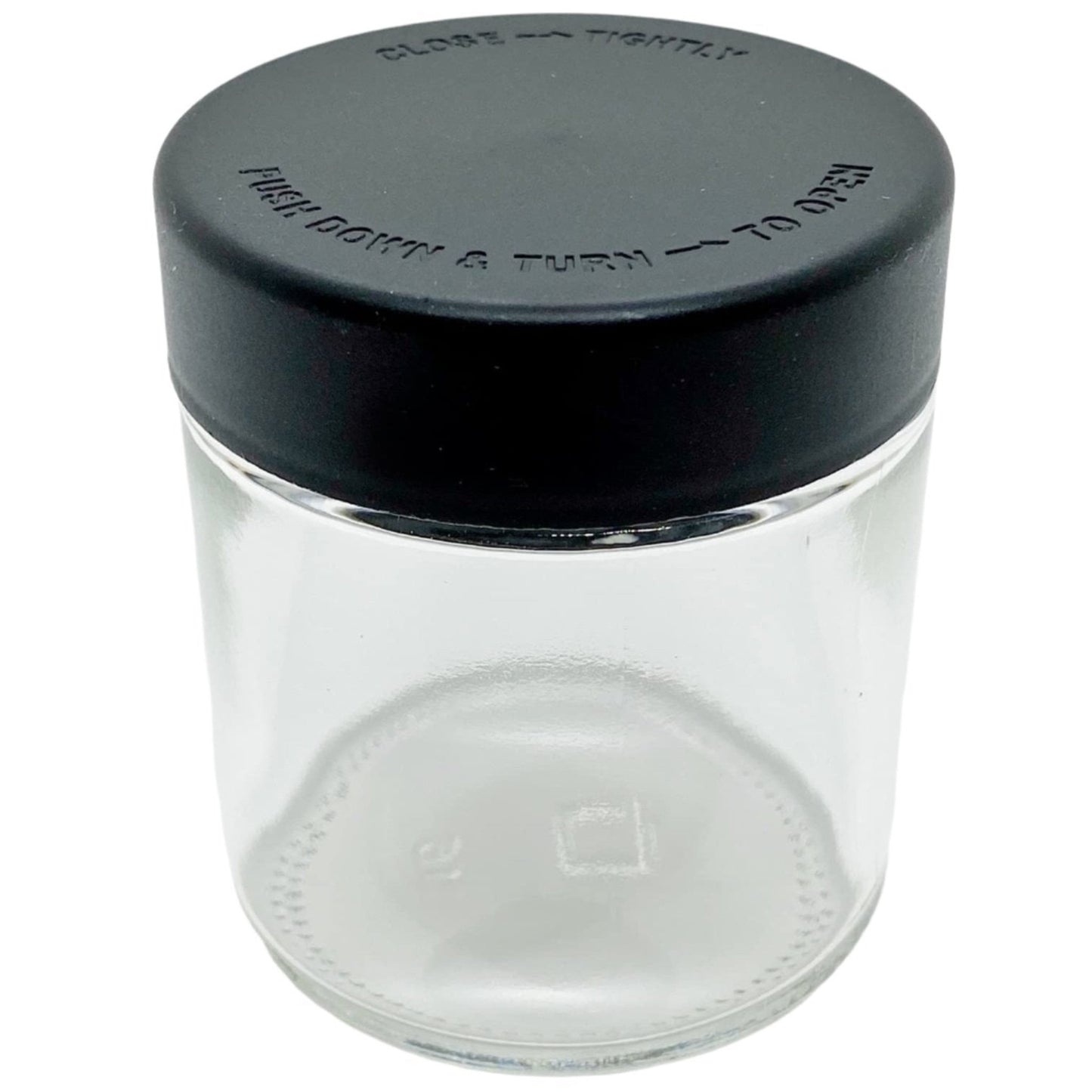 3oz Glass Jar - CR Black Plastic Lid - CORONA CASH AND CARRY