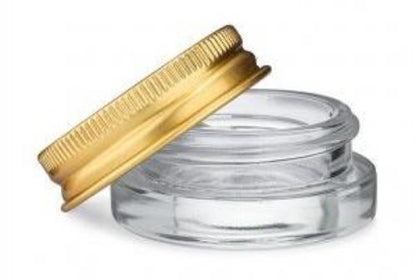 7mL Glass Jar - Gold Metal Lid