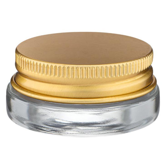 7mL Glass Jar - Gold Metal Lid - CORONA CASH AND CARRY