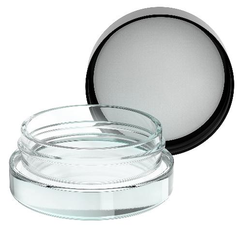 7mL Glass Jar - Black Plastic Lid