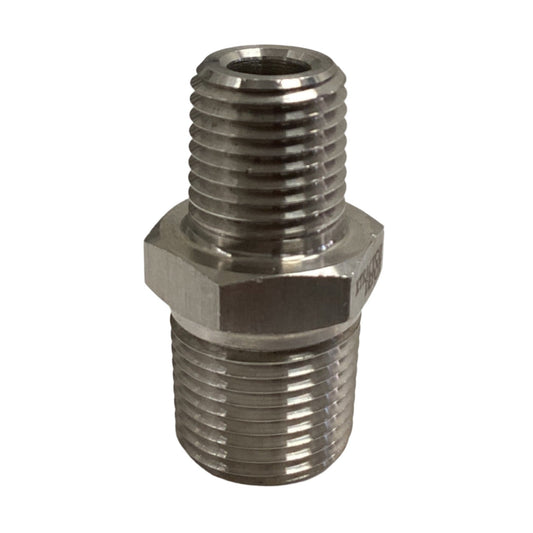 3/8" MNPT 1/4" MNPT Stainless Steel Fitting - bin 28 - CORONA CASH AND CARRY