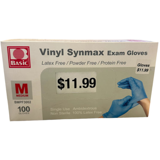 Medium - Basic Vinyl Synmax Exam Gloves - CORONA CASH AND CARRY