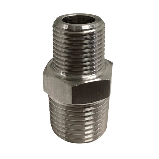 1/2" MNPT 3/8" MNPT Stainless Steel Fitting - bin 31 - CORONA CASH AND CARRY