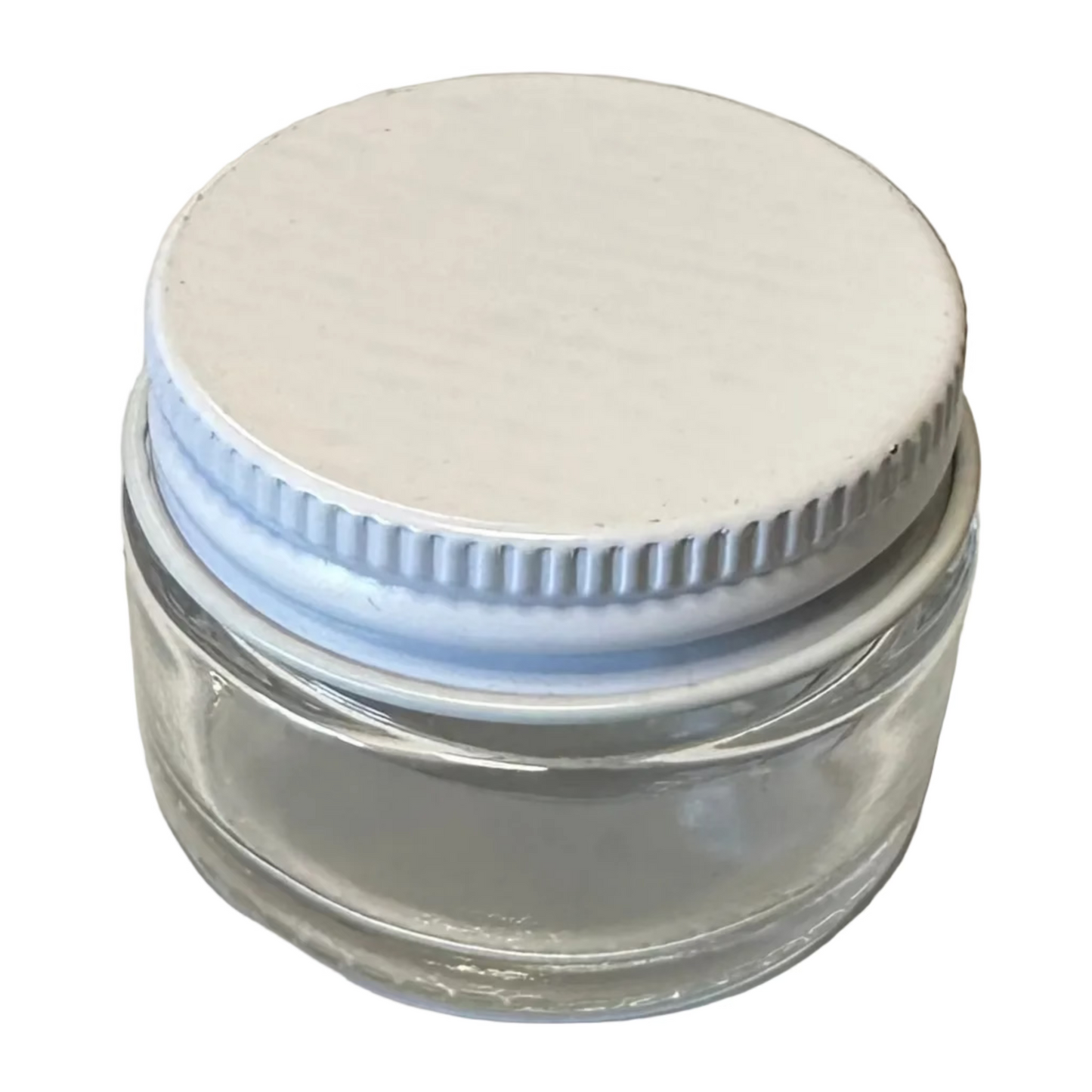 1/2oz Glass Jar - White Metal Lids