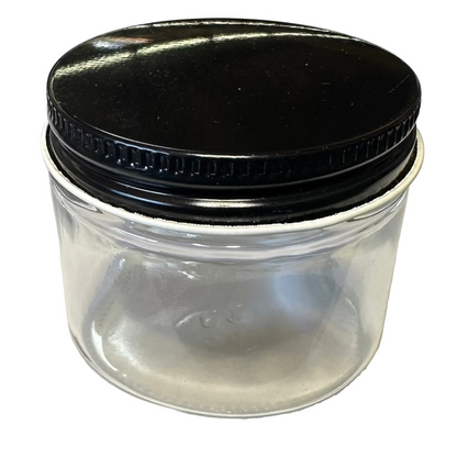 2oz Glass Jar - Black Metal Lid