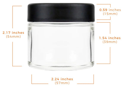 2oz Glass Jar - CR Black Lid