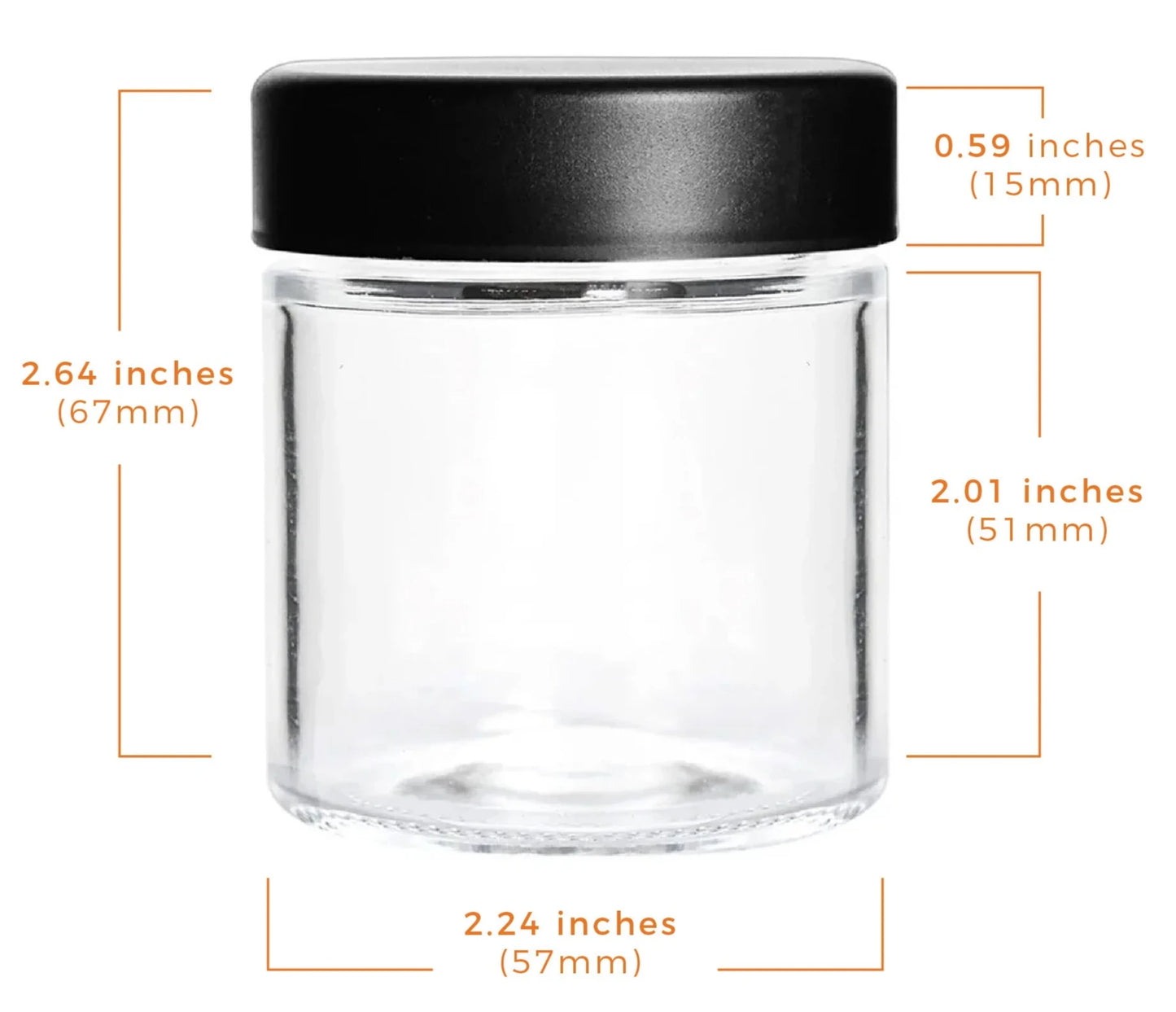 3oz Glass Jar - CR Black Plastic Lid - CORONA CASH AND CARRY