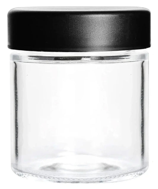 3oz Glass Jar - CR Black Plastic Lid