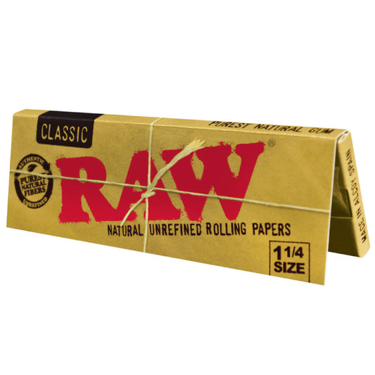 Raw Classic 1 1/4 Natural Unrefined Rolling Papers