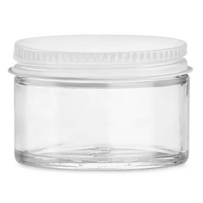 1/2oz Glass Jar - White Metal Lids