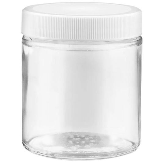 5oz CR Glass Jar - White Lid - CORONA CASH AND CARRY