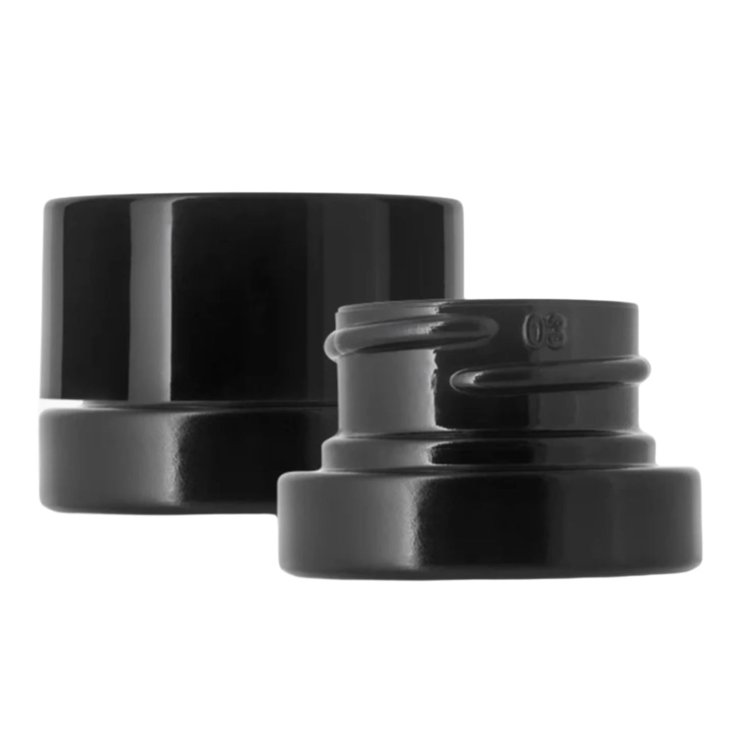 5mL CR Black Glass Jar - Black Plastic Lid