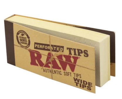 Raw Rolling Papers Perforated Wide Cotton Filter Tips