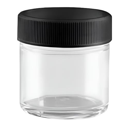 4oz CR Plastic Jar - Black Plastic Lid