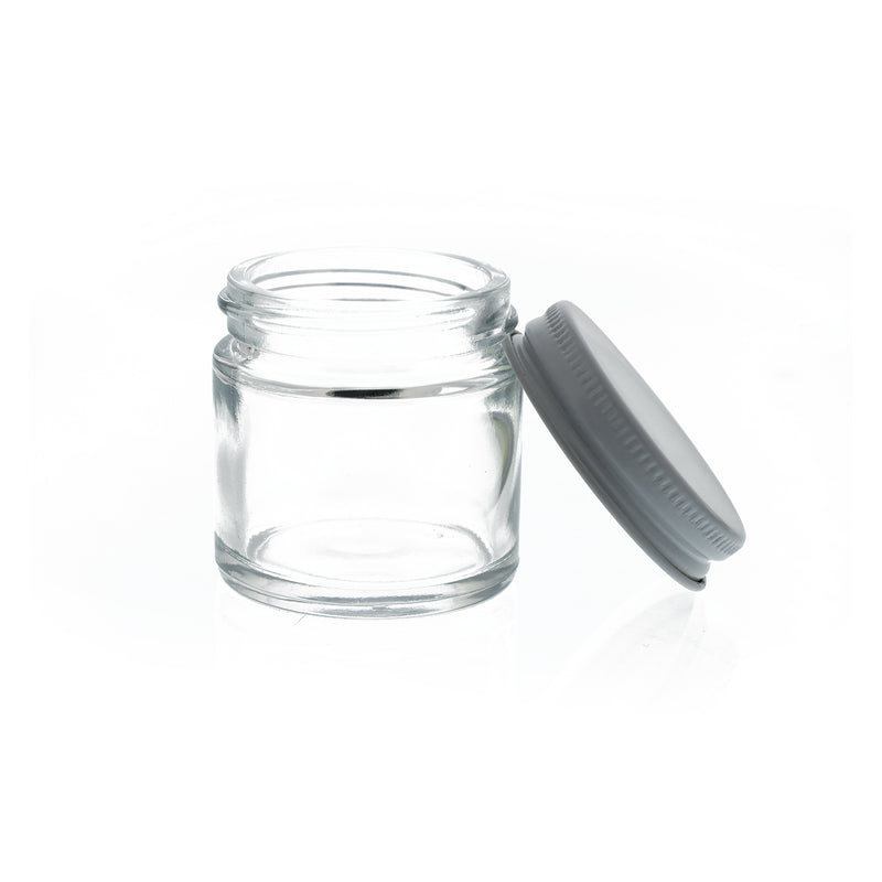 1oz Glass Jar with White Plastisol Metal Lid - CORONA CASH AND CARRY