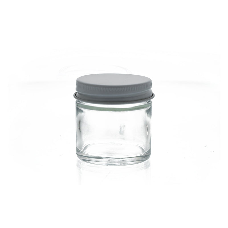 1oz Glass Jar with Black Plastisol Metal Lid - CORONA CASH AND CARRY