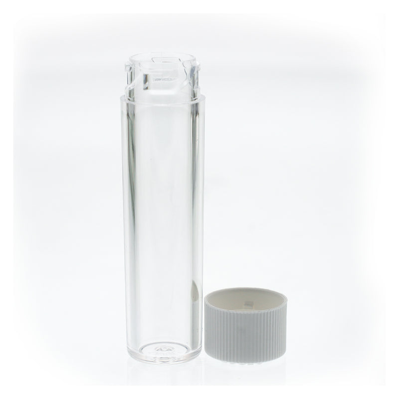 Clear Plastic Tube 2.7 in - Childproof White Top - CORONA CASH AND CARRY