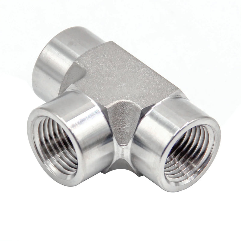 Female 3/8  NPT 3 Way Tee Fittings Stainless Steel 304 - CORONA CASH AND CARRY