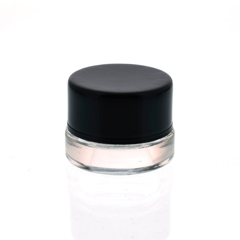 5 ml Clear Glass Jars with Black Lids - Childproof - CORONA CASH AND CARRY
