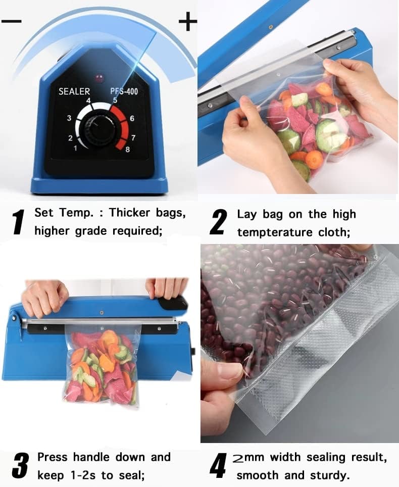 Impulse Heat Sealer - Poly Bag Heat Sealer Sealing Machine - Heat Seal Closer for Plastic Bags PE PP Bags with Extra Repair Kit (12 inch) - CORONA CASH AND CARRY