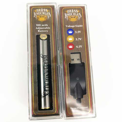 Brass Knuckles Battery 650mah - 900mah Gold Wooden Stainless Variable Voltage - CORONA CASH AND CARRY