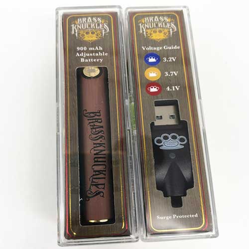 Brass Knuckles Battery 650mah - 900mah Gold Wooden Stainless Variable Voltage - CORONA CASH AND CARRY
