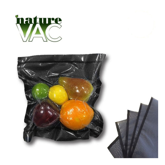 NatureVAC Vacuum Seal Bags 11in. x 19.5ft. Black/Clear (2 Rolls) - CORONA CASH AND CARRY