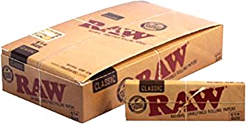 Raw Unrefined Classic 1.25 1 1/4 Size Cigarette Rolling Papers Full Box of 24 Pack - CORONA CASH AND CARRY