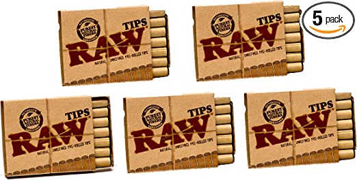 Raw Natural Unrefined Pre-Rolled Filter Tips 5 Pack - CORONA CASH AND CARRY