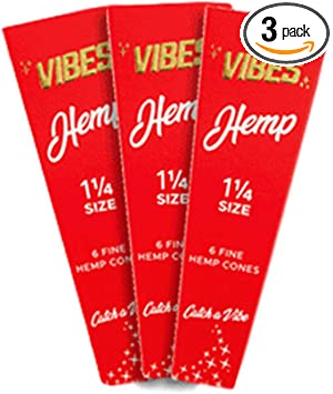 Vibes Pre Rolled Cones 1 1/4 Size  Pack of 6 Rolling Pape - CORONA CASH AND CARRY