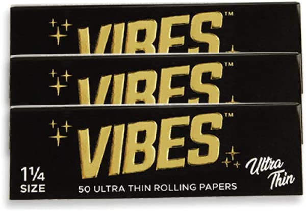 Vibes Rolling Papers 1.25 Inch Size 3 Pack of Booklet 50pc Each Natural Hemp and Arabic Gum Chlorine Free, Hemp, Rice and Ultra-Thin (Ultra-Thin) - CORONA CASH AND CARRY